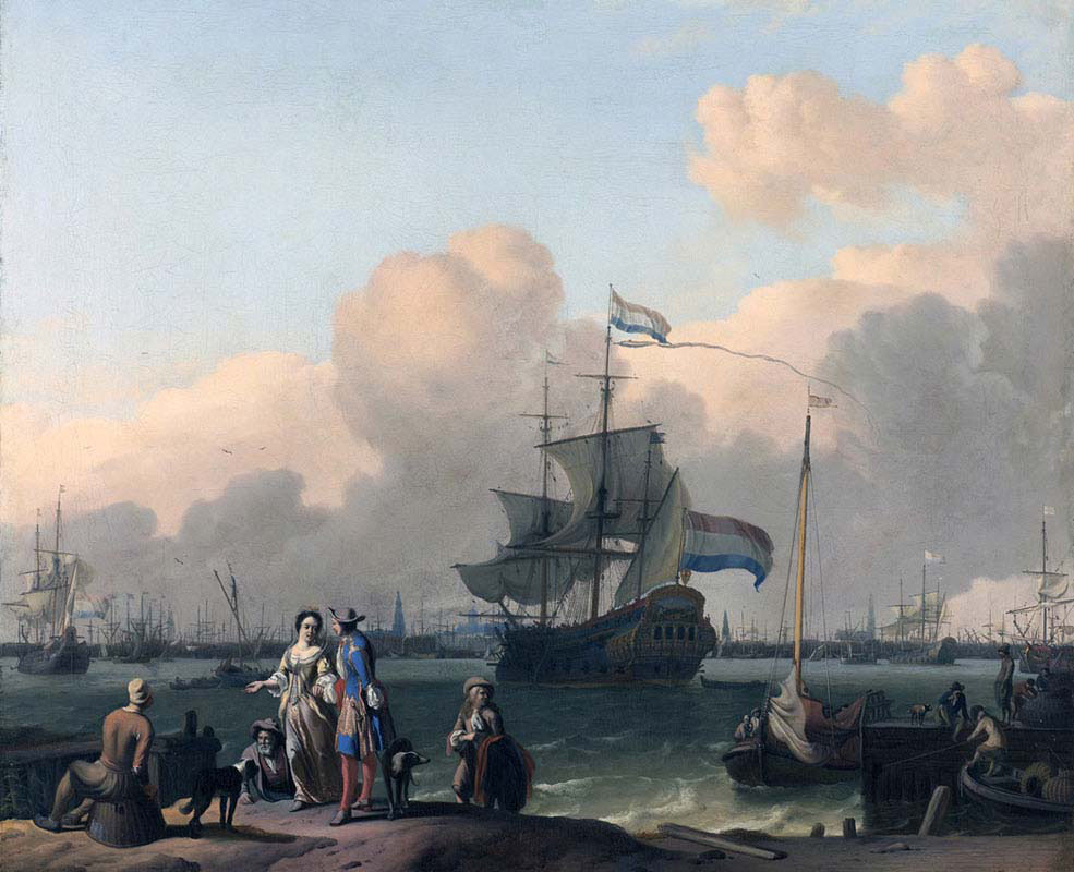 The Y at Amsterdam with the frigate De Ploeg